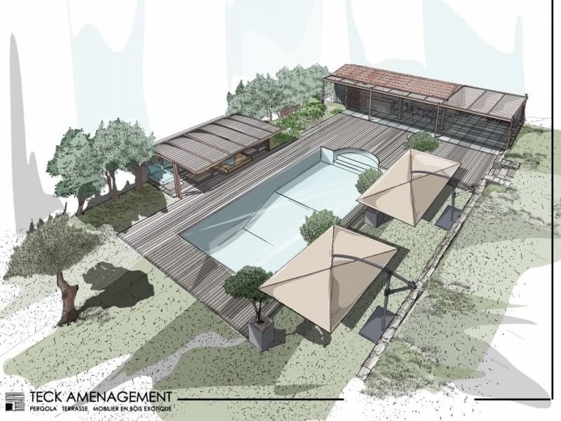 Optez pour une belle plage de piscine en bois pour votre villa de Bandol